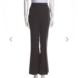 Veronica Beard Black & White Micro-Check Flare Pants